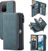 Voor Samsung Galaxy S20 + CaseMe 018 Afneembare multifunctionele horizontale flip lederen tas, met kaartsleuf & houder & rits portemonnee & fotolijst (blauw)