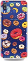 Mode Zachte TPU Case 3D Cartoon Transparante Zachte Siliconen Cover Telefoon Gevallen Voor Galaxy A40 (Donut)