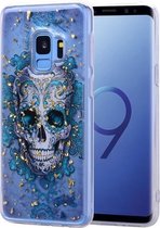 Cartoon patroon goudfolie stijl Dropping Glue TPU zachte beschermhoes voor Galaxy S9 (schedel)