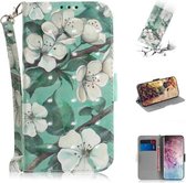 3D Gekleurde Tekening Horizontale Leren Flip Case, met Houder & Kaartsleuf & Portemonnee Voor Galaxy Note 10 Plus (Aquarel Bloem)