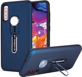Voor Galaxy A70 schokbestendige TPU + pc-beschermhoes met houder (blauw)