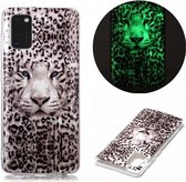 Voor Samsung Galaxy A41 Lichtgevende TPU zachte beschermhoes (Leopard Tiger)