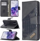 Voor Samsung Galaxy S20 Bijpassende kleur Krokodiltextuur Horizontale flip PU lederen tas met portemonnee & houder & kaartsleuven (zwart)