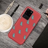 Voor Galaxy S20 Ultra Cartoon dier patroon schokbestendig TPU beschermhoes (rode dinosaurussen)