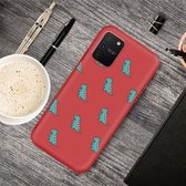 Voor Galaxy A91 & S10 Lite Cartoon dier patroon schokbestendig TPU beschermhoes (rode dinosaurussen)