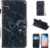 Leren beschermhoes voor Galaxy S10 (zwart marmer)