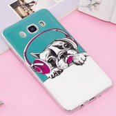 Voor Galaxy J7 (2016) / J710 Noctilucent IMD Dog Pattern Soft TPU Back Case Protector Cover