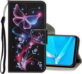 Voor OPPO A9 (2020) Gekleurde tekening patroon Horizontale flip lederen tas met houder & kaartsleuven & portemonnee (kleur vlinder)