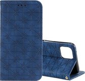 Voor OPPO A92s Lucky Flowers Embossing Pattern Magnetische horizontale flip lederen tas met houder en kaartsleuven (donkerblauw)