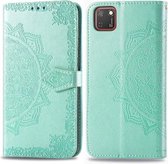 Voor Huawei Y5P 2020 / Honor 9S Halverwege Mandala Embossing Patroon Horizontale Flip Leren Case met Houder & Kaartsleuven & Portemonnee & Fotolijst & Lanyard (Groen)