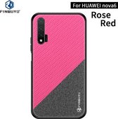 Voor Huawei Nova 6 PINWUYO Rong-serie schokbestendige pc + TPU + beschermhoes van chemische vezeldoek (rood)