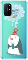 Voor OnePlus 8T Trendy schattig kerstpatroon Case Clear TPU Cover Telefoonhoesjes (Penguin)