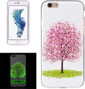Voor iPhone 6 Plus & 6s Plus Noctilucent Cherry Tree Pattern IMD Vakmanschap Soft TPU Cover Case