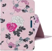 Voor 7 inch Tablet PC Universele Gekleurde Tekening Horizontale Flip PU Lederen Case met Houder & Kaartsleuf (Rose)