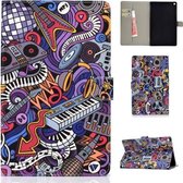Voor Amazon Kindle Fire HD 8 2016/2017 Gekleurde Tekening Patroon Horizontale Flip PU Leren Case met Houder & Kaartsleuf & Slaap / Wekfunctie (Graffiti)