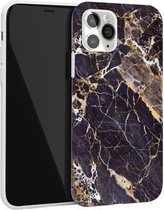 Glanzend marmeren patroon TPU beschermhoes voor iPhone 11 (bruin)