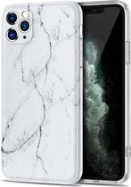 TPU glanzend marmerpatroon IMD-beschermhoes voor iPhone 11 Pro (wit)