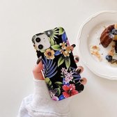 Bloem- en bladpatroon schokbestendig TPU-beschermhoesje voor iPhone 11 Pro Max (6)