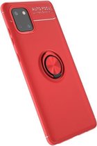 Voor Galaxy A81 Lenuo schokbestendige TPU beschermhoes met onzichtbare houder (rood)