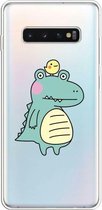 Voor Galaxy S10 Plus Lucency Painted TPU Protective (Bird Crocodile)