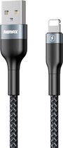 REMAX RC-064i Sury 2-serie 1 m 2,4 A USB naar 8-pins datakabel (zwart)