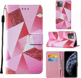 Voor iPhone 11 Pro Max Cross Texture Painting Pattern Horizontale lederen flip case met houder & kaartsleuven & portemonnee & lanyard (roze diamant)