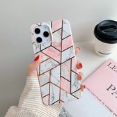 Voor iPhone 12/12 Pro Plating Splicing Pattern Soft TPU beschermhoes (onregelmatig)