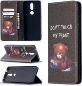 Voor Nokia 2.4 Gekleurde Tekening Patroon Onzichtbare Magnetische Horizontale Flip PU Lederen Case met Houder & Kaartsleuven & Portemonnee (Beer)