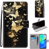 Voor Motorola Moto G Power (2020) Gekleurde tekening Cross Texture Horizontale Flip PU lederen tas met houder & kaartsleuven & portemonnee & lanyard (Golden Butterfly Group)