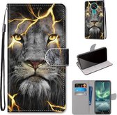 Voor Nokia 7.2 Gekleurde Tekening Cross Textuur Horizontale Flip PU Lederen Case met Houder & Kaartsleuven & Portemonnee & Lanyard (Fission Lion)