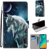 Voor Huawei Y8s Gekleurde Tekening Cross Textuur Horizontale Flip PU Lederen Case met Houder & Kaartsleuven & Portemonnee & Lanyard (Contemplatieve Wolf)