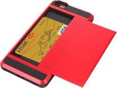 Blade PC + TPU combinatiehoes met kaartsleuf voor iPhone 6 (rood)