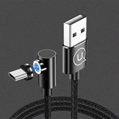 USAMS US-SJ446 U54 USB naar micro-USB haakse aluminium magnetische oplaadkabel, lengte: 1m (zwart)