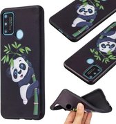 For Honor 9A TPU zachte beschermhoes met reliëfpatroon (Panda en bamboe)