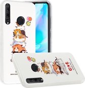 Voor Huawei Y6p (2020) Lichtgevende TPU zachte beschermhoes (katten)