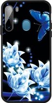 Voor Galaxy A21 Pattern Printing Embossment TPU Mobile Case (Orchid Butterfly)