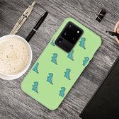 Voor Galaxy S20 Ultra Cartoon dier patroon schokbestendig TPU beschermhoes (groene dinosaurussen)