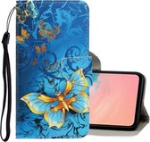 Voor Galaxy S20 Ultra 3D Gekleurde Tekening Horizontale Flip PU Lederen Case met Houder & Kaartsleuven & Portemonnee (Jade Vlinder)