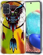 Voor Samsung Galaxy A51 5G Lichtgevende TPU mobiele telefoon beschermhoes (uil)