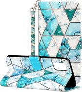 Voor Samsung Galaxy A02s 3D-patroon horizontale flip lederen tas met houder & kaartsleuven en portemonnee (marmeren stiksels)