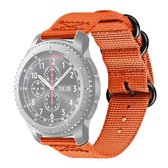 Voor Samsung Galaxy Watch Active 2 22 mm / Gear S3 nylon band met drie ringen (oranje)