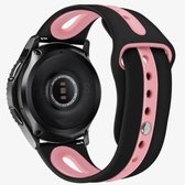 Voor Samsung Galaxy horloge 46 mm tweekleurige siliconen open band, stijl: type B (zwart roze)