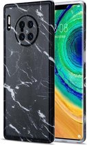 Voor Huawei Mate 30 Pro TPU glanzend marmerpatroon IMD beschermhoes (zwart)