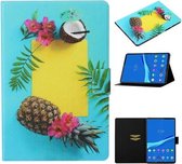 Voor Lenovo Tab M10 Plus TB-X606F Gekleurde Tekening Patroon Horizontale Flip Leren Case met Houder & Kaartsleuf & Slaap / Wekfunctie (Ananas)