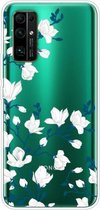 Voor Huawei Honor 30 schokbestendig geverfd transparant TPU beschermhoes (magnolia bloem)