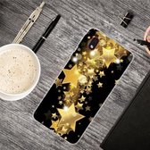 Voor Samsung Galaxy A01 Core schokbestendig geverfd transparant TPU beschermhoes (gouden ster)
