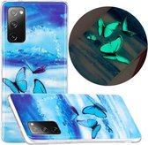 Voor Samsung Galaxy S20 FE Luminous TPU mobiele telefoon beschermhoes (kleurrijke vlinder)