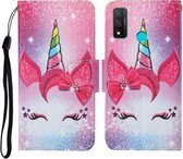 Voor Huawei P smart 2020 Gekleurde Tekening Patroon Horizontale Flip Leren Case met Houder & Kaartsleuven & Portemonnee & Lanyard (Wimper Eenhoorn)