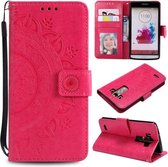 Voor LG G4 Totem Bloem Reliëf Horizontale Flip TPU + PU lederen tas met houder & kaartsleuven & portemonnee (rood)