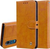 Let op type!! Business Style olie Wax textuur horizontale Flip lederen case voor Huawei P30  met houder & card slots & portemonnee (blauw)